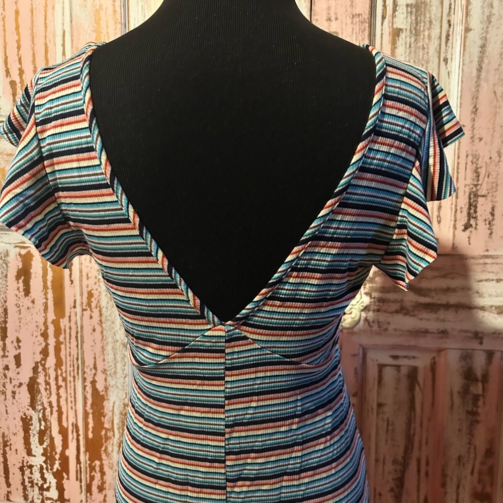 Wild Fable Striped V-Neck Mini Dress - Picture 6 of 9